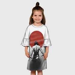 Платье клеш для девочки Ярость самурая, цвет: 3D-принт — фото 2