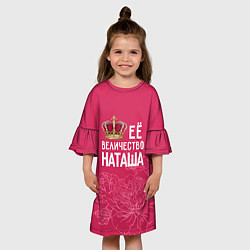 Платье клеш для девочки Её величество Наташа, цвет: 3D-принт — фото 2