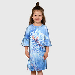Платье клеш для девочки Снежные иголки, цвет: 3D-принт — фото 2
