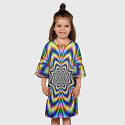 Платье клеш для девочки Красочная иллюзия, цвет: 3D-принт — фото 2
