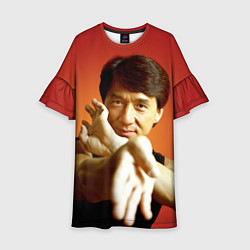 Платье клеш для девочки Джеки Чан ставит блок, цвет: 3D-принт