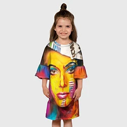 Платье клеш для девочки Боди-арт, цвет: 3D-принт — фото 2