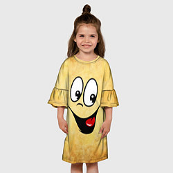 Платье клеш для девочки Заразительная улыбка, цвет: 3D-принт — фото 2