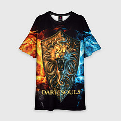 Платье клеш для девочки Dark Souls: Lion Shield, цвет: 3D-принт