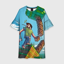 Платье клеш для девочки Minecraft Woodcutter, цвет: 3D-принт