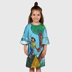 Платье клеш для девочки Minecraft Woodcutter, цвет: 3D-принт — фото 2