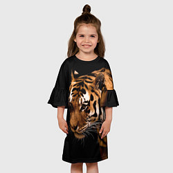 Платье клеш для девочки Тигрица, цвет: 3D-принт — фото 2