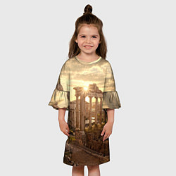 Платье клеш для девочки Римское солнце, цвет: 3D-принт — фото 2