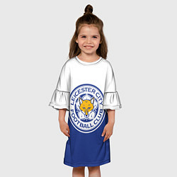 Платье клеш для девочки Leicester City FC, цвет: 3D-принт — фото 2