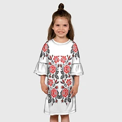 Платье клеш для девочки Вышивка 28, цвет: 3D-принт — фото 2