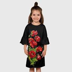 Платье клеш для девочки Вышивка 29, цвет: 3D-принт — фото 2