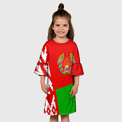 Платье клеш для девочки Патриот Беларуси, цвет: 3D-принт — фото 2