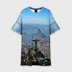 Платье клеш для девочки Рио-де-Жанейро, цвет: 3D-принт