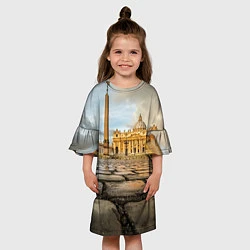 Платье клеш для девочки Площадь святого Петра, цвет: 3D-принт — фото 2