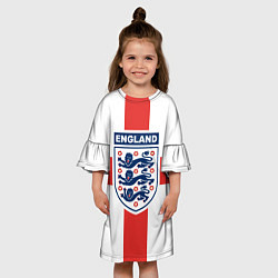 Платье клеш для девочки Сборная Англии, цвет: 3D-принт — фото 2
