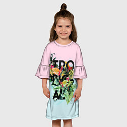 Платье клеш для девочки Tropical Art, цвет: 3D-принт — фото 2