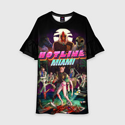 Платье клеш для девочки Hotline Miami, цвет: 3D-принт