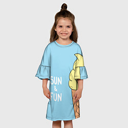 Платье клеш для девочки Sun & Fun, цвет: 3D-принт — фото 2