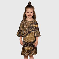 Платье клеш для девочки Змеиная кожа, цвет: 3D-принт — фото 2