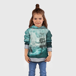 Толстовка-худи детская Море, цвет: 3D-меланж — фото 2