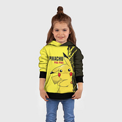 Толстовка-худи детская Pikachu Pika Pika, цвет: 3D-черный — фото 2