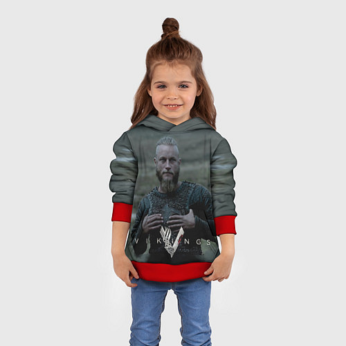 Детская толстовка Vikings: Ragnarr Lodbrok / 3D-Красный – фото 4