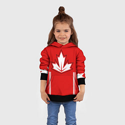 Толстовка-худи детская Сборная Канады: домашняя форма, цвет: 3D-черный — фото 2