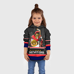 Толстовка-худи детская Ottawa Senators, цвет: 3D-синий — фото 2