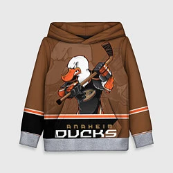 Толстовка-худи детская Anaheim Ducks, цвет: 3D-меланж