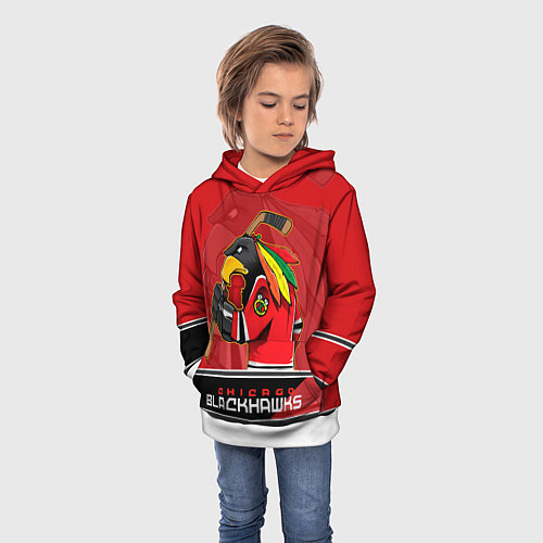 Детская толстовка Chicago Blackhawks / 3D-Белый – фото 3