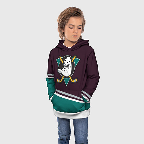 Детская толстовка Anaheim Ducks / 3D-Белый – фото 3