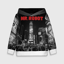 Толстовка-худи детская Mr. Robot City, цвет: 3D-белый