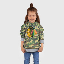 Толстовка-худи детская Blackhawks Camouflage, цвет: 3D-меланж — фото 2