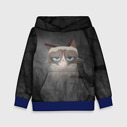 Толстовка-худи детская Grumpy Cat, цвет: 3D-синий