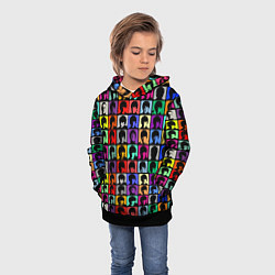 Толстовка-худи детская The Beatles: pop-art, цвет: 3D-черный — фото 2