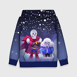 Толстовка-худи детская Sans & Papyrus, цвет: 3D-синий