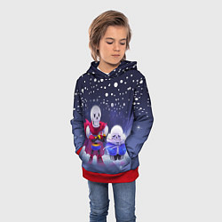 Толстовка-худи детская Sans & Papyrus, цвет: 3D-красный — фото 2