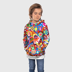 Толстовка-худи детская Абстракция, цвет: 3D-белый — фото 2