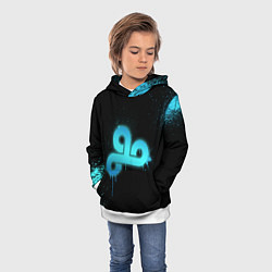 Толстовка-худи детская Cloud 9: Black collection, цвет: 3D-белый — фото 2