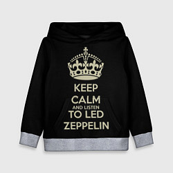 Толстовка-худи детская Keep Calm & Led Zeppelin, цвет: 3D-меланж