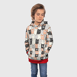 Толстовка-худи детская Котики, цвет: 3D-красный — фото 2