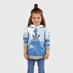Толстовка-худи детская ВМФ: морские волны, цвет: 3D-меланж — фото 2