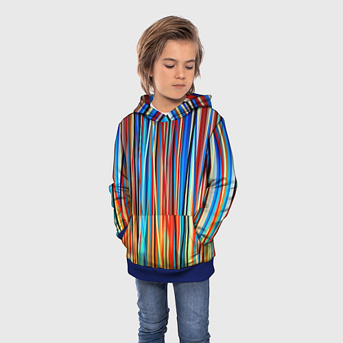 Детская толстовка Colored stripes / 3D-Синий – фото 3