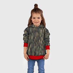 Толстовка-худи детская Лесной камуфляж, цвет: 3D-красный — фото 2