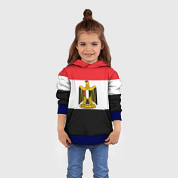 Толстовка-худи детская Флаг и герб Египта, цвет: 3D-синий — фото 2