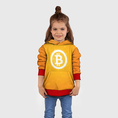 Детская толстовка Bitcoin Orange / 3D-Красный – фото 4