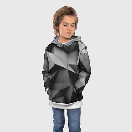 Детская толстовка Gray abstraction / 3D-Белый – фото 3