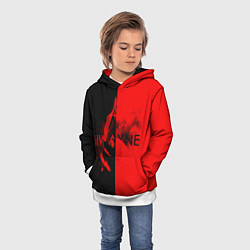 Толстовка-худи детская Lil Wayne: Black & Red, цвет: 3D-белый — фото 2
