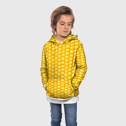 Детская толстовка Сладкая вареная кукуруза / 3D-Белый – фото 3