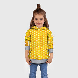 Толстовка-худи детская Сладкая вареная кукуруза, цвет: 3D-меланж — фото 2